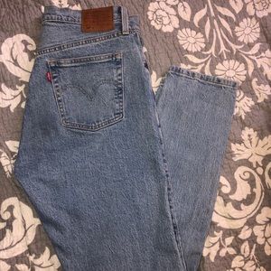 Levi straight leg, button fly jeans